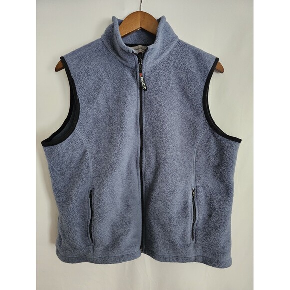 Eddie Bauer Jackets & Blazers - Eddie Bauer Womens Polar Fleece Vest Full Zip Pockets Size XL Outdoor Layer Blue